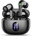wyness Ecouteurs sans fil Bluetooth 5.3 Bouds d'oreilles, Bouds d'oreilles stéréo Hi-Fi avec affichage 48H Playtime et LED, Casques en oreille léger avec micro, IPX7 étanche, Touch Control pour iPhone