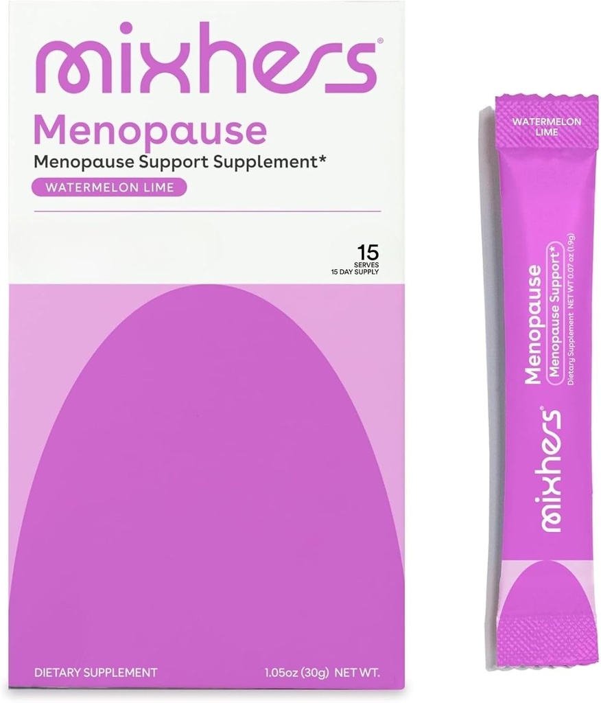 Mélangeurs Ménopause - Ménopause de soutien Mélange - Suppléments de ménopause pour femmes - Hormone équilibre multivitamine - avec racine de maca et noir Cohosh - sans sucre - végétalien - 15 paquets de boissons - pastèque Lime