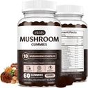 Gommies de champignons 10 Blend Complexe de champignons 2500mg avec Lions Mane, Cordyceps, Turkey Tail, Chaga, Reishi Supplément-Focus, Clarté, Mémoire, Énergie, Immune Support-60 Gommies