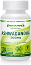 Ashwagandha 500mg – Stress Relief, Mood Balance & Relaxation with Black Pepper, 120 Vegan Capsules