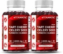 Cerise à tarte vitamatique avec Gommies de graines de céleri – 4000mg équivalent par portion (à partir de 10:1 Extrait, 400mg) - 2-pack