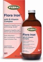 Flora Iron - Supplément en fer liquide végétalien avec des vitamines B - Offre un soutien en matière de globules rouges et d'énergie - Sans levure et sans gluten - Delicious Fruit Juice Base - 15 fl. oz. Bouteille en verre