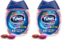 TUMS Chewy Bites Comprimés antiacides pour le soulagement des brûlures d'estomac et le soulagement de l'indigestion acide, baies assorties - 60 Nombre (paquet de 2)
