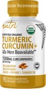 Nature's Fusions Nutri Organic Turmeric Supplement 1425mg - 40x More Bioavailable - 95% Curcuminoids - Turmeric Curcumin with Black Pepper, Ginger & Turmeric Oil - Supplement