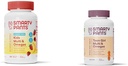 SmartyPants Gommies multivitamine pour enfants, sans sucre: Omega 3 (ALA) et Gommies multivitamine pour adolescentes: Omega 3 Huile de poisson (EPA/DHA)