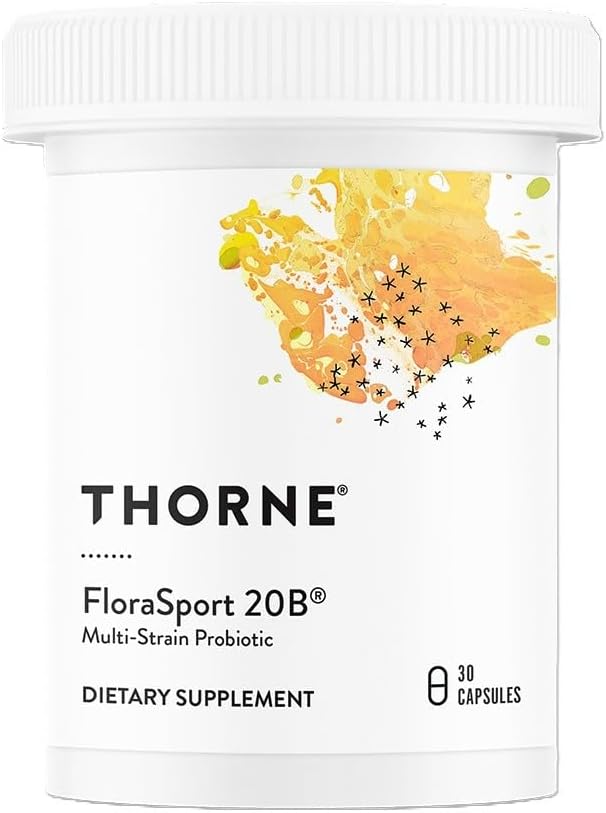 THORNE - FloraSport 20B - Supplément probiotique - Promotion du soutien digestif, de la santé gustative, de la fonction immunitaire et du soulagement occasionnel de la diarrhée ou de la constipation* - Certifié NSF pour le sport - 30 portions