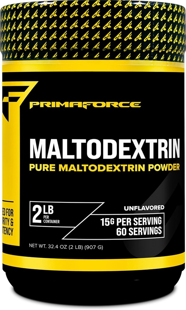 Primaforce Maltodextrine Poudre (2 livres, non aromatisée) - Poudre de maltodextrine de qualité alimentaire pour augmenter l'énergie, le gain et l'endurance