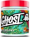 GHOST Greens Poudre, cidre de pomme - 30 portions - 19 poudre, fruits, légumes, spiruline et chlorella, prébiotiques, 10 milliards d'UFC enzymes probiotiques et digestifs - sans gluten