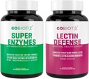 GOBIOTIX Super Enzymes Supplément - Enzymes digestifs avec prébiotiques et probiotiques pour les femmes et les hommes - Soutient la santé des Guts, la digestion du gluten, l'absorption de lactose, les pilules alimentaires à base de plantes