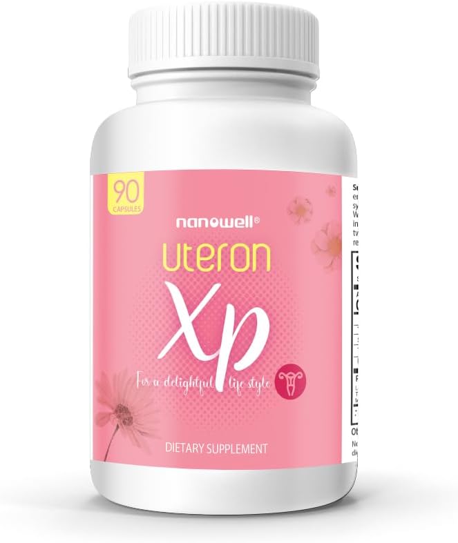 NANOWELL Uteron XP 90 Capsules x 1 Bottle - Herbal Uterus Supplement for Women's Health (90 Count)