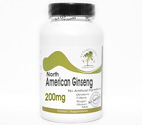 Ginseng d'Amérique du Nord 200mg ~ 200 Capsules - Pas d'additifs ~ Suppléments à la nature