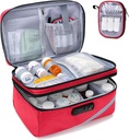 Sac de rangement en médicaments Trunab avec serrure combinée, organisateur de bouteille de pilule verrouillable, étui de voyage pour médicaments pour boîte de médecine, ordonnance, vitamines, suppléments ou fournitures médicales