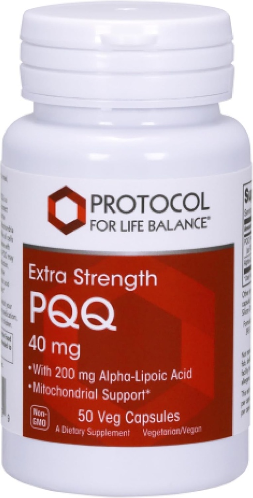 PROTOCOLE POUR LA BALANCE DE VIE PQQ 40mg - avec l'acide alpha-lipoïque - Supplément santé cardiaque pour les hommes et les femmes - Non-OGM et Kosher - 50 Veg Caps