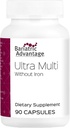 Avantage bariatrique Ultra Multi Sans Fer, Multivitamine quotidienne de haute puissance pour les patients de chirurgie bariatrique avec 22 vitamines et nutriments essentiels - 90 capsules, 30 portions