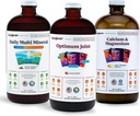 LIQUIDHEALTH Muscles, os et articulations Ensemble de vitamines liquides avec Glucosamine liquide à joint multiminéral, Optimum quotidien, et suppléments de calcium et de magnésium - os et articulations santé, énergie, végétalien, non-OGM