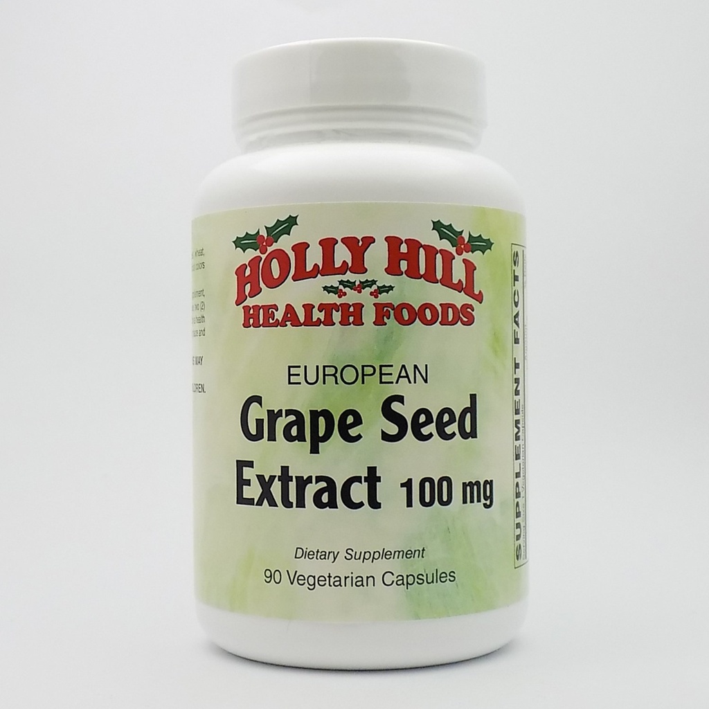 Holly Hill Health Foods, extrait européen de graines de raisin 100 MG, 90 capsules