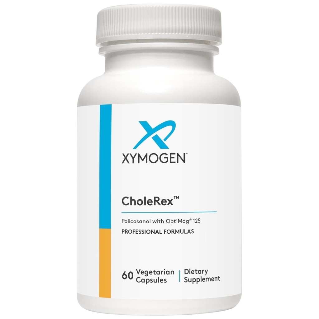 XYMOGEN CholeRex - Policosanol 10mg pour aider à maintenir des niveaux normaux de lipides dans le sang, promouvoir un flux sanguin sain + intégrité du vaisseau - amélioré avec 2 chélates de magnésium biodisponibles (60 capsules)