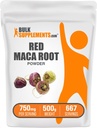 BulkSupplements.com Poudre de maca rouge - de racine, supplément de maca, supplément à base de plantes - Vegan & sans gluten, 750mg par portion, 500g (1,1 lb) (paquet de 1)