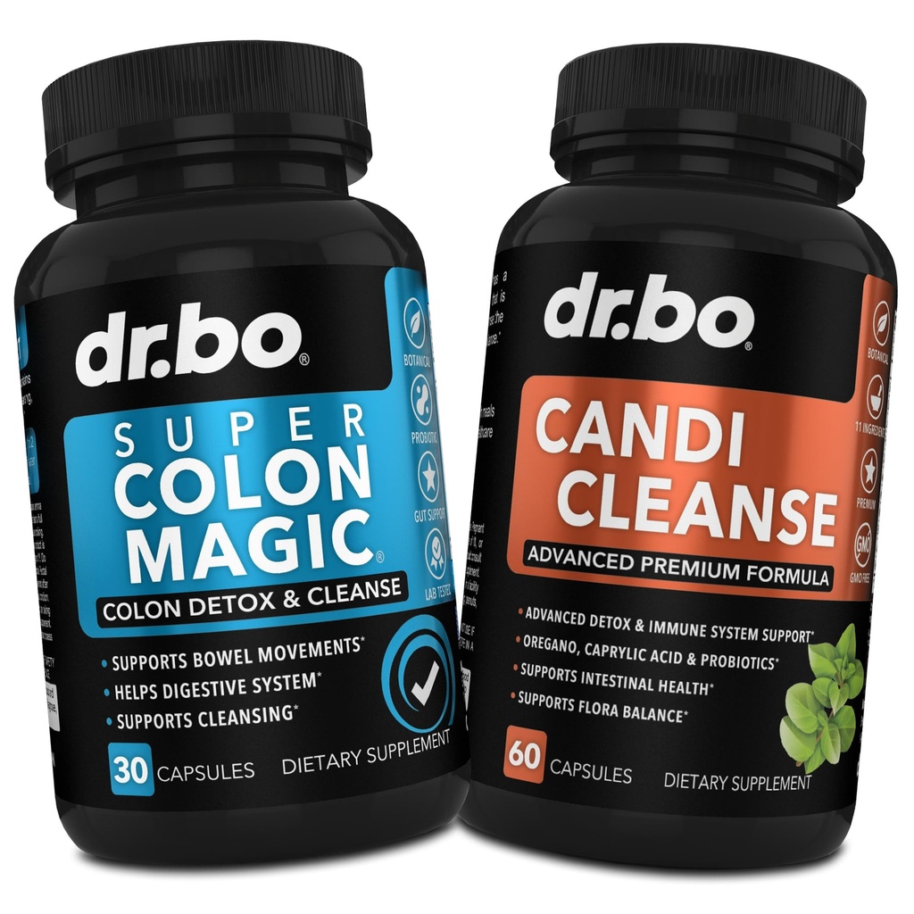 Colon Cleanser Détox & Candi Cleanse Pills - 15 jours Colon Cleanse Pills avec Probiotic & Oregano Supplément de soutien Complexe acide caprylique pour Gut Bowel Mouvement, Porc Intestinal Stomach Bloating