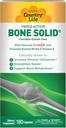 Country Life Bone Solid - Supplément santé os avec Hydroxyapatite microcristalline (MCHA), Calcium, Magnésium, Zinc, Vitamines K2 & D3 pour la résistance et le métabolisme des os - 180 capsules