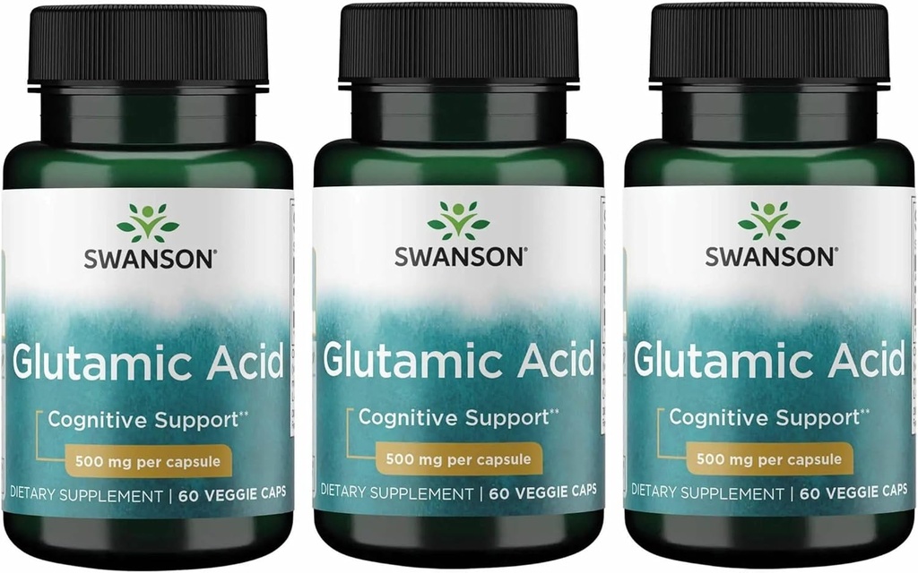 Acide swanson amino Acide glutamique 500 milligrammes (3 paquets)
