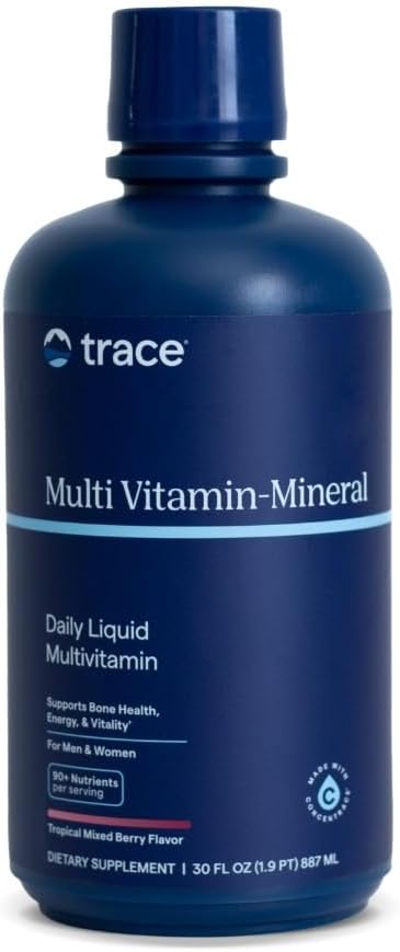 Trace Minerals Liquid Multi Vitamine Mineral - Supplément Vitamine liquide pour le soutien sanitaire quotidien - Soutien énergétique - Santé des os - Sans gluten - Berry - 30 fl oz (30 portions)