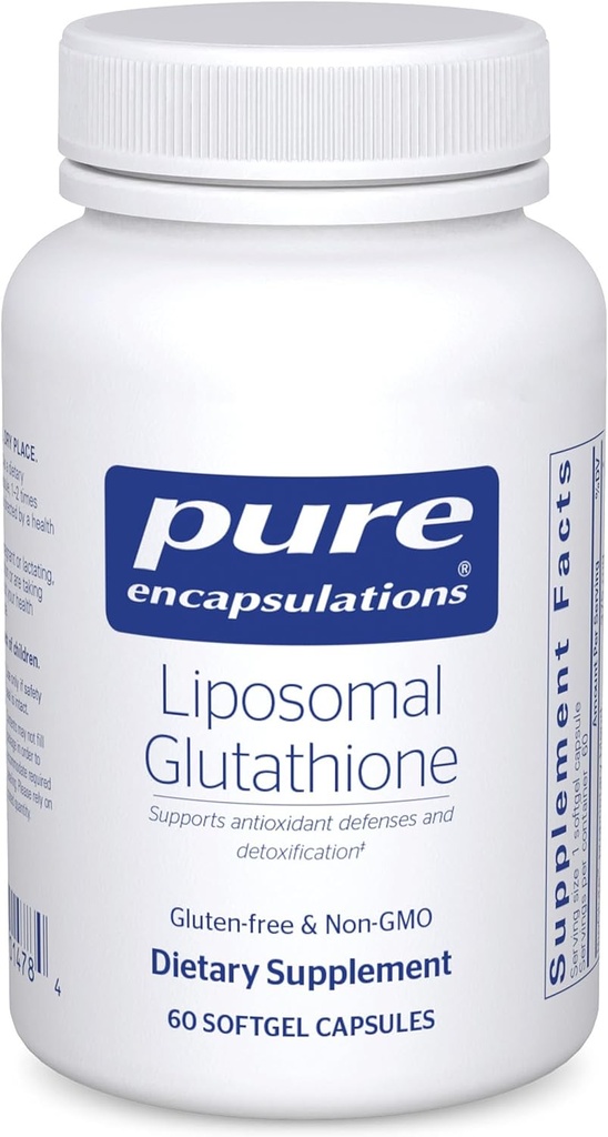 Encapsulations pures Glutathion liposomique - Soutien immunitaire et désintoxication hépatique* - Protection antioxydante - avec le Glutathion Setria - Non-OGM - 60 Capsules Softgel