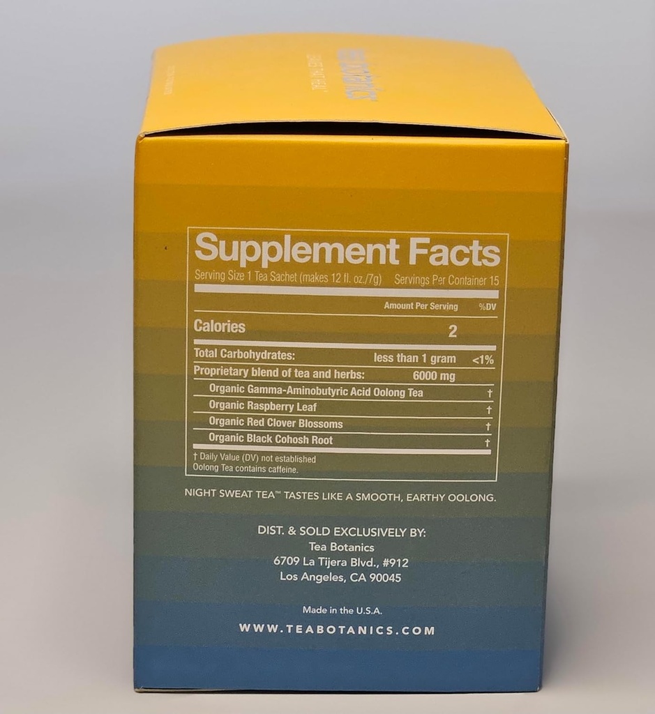 Thé à la sueur nocturne – puissant, biologique, soulagement pour les sueurs nocturnes, SLEEPLESSNESS, Mood, aide à soutenir l'équilibre hormonal menant à et incluant la ménopause* (15 jours d'approvisionnement)