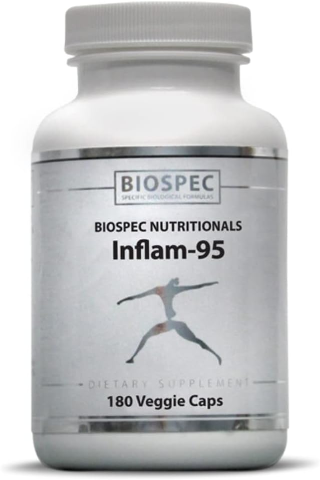 Inflam-95 - Extrait de racine de gingembre 2 000 mg, Extrait de racine de curcumine, Extrait de la Serrata de Boswellia, Extrait de feuille de cailloux, Biopérine - Soutenir une réponse inflammatoire saine*