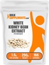 BulkSupplements.com Poudre d'extrait de haricot blanc - Poudre de haricot blanc - Supplément à base de plantes - Sans gluten, 1,5 g par portion, 250 g (8,8 oz) (paquet de 1)