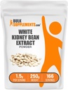 BulkSupplements.com White Kidney Bean Extract Powder - White Kidney Bean Powder - Herbal Supplement - Gluten Free, 1.5g per Serving, 250g (8.8 oz) (Pack of 1)