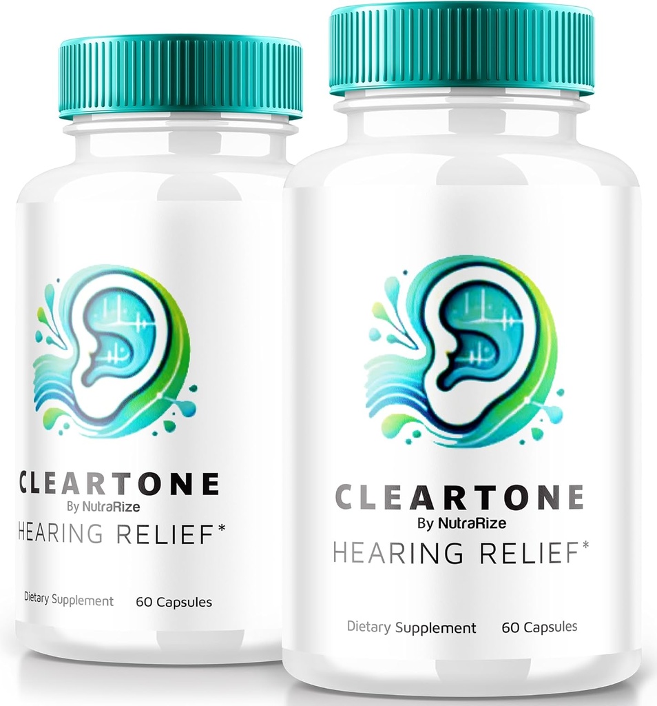 NutraRize (2 Pack) ClearTone Tinnitus, Clear Tone Pills for Hearing, ClearTone Pills Supplement for Overall Ear Health, Official Auditory Support Capsules, ClearTones Review (120 Capsules)