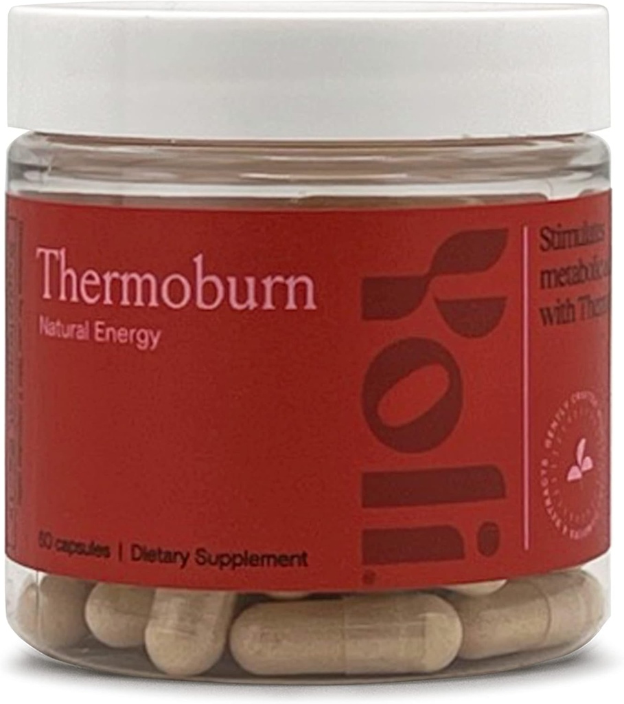 Yoli® Thermoburn supplément d'énergie avec feuille de thé vert, Guarana, Choline, Cétones de framboise et mélange propriétaire thermo-G - Vitamine énergétique, 60 capsules