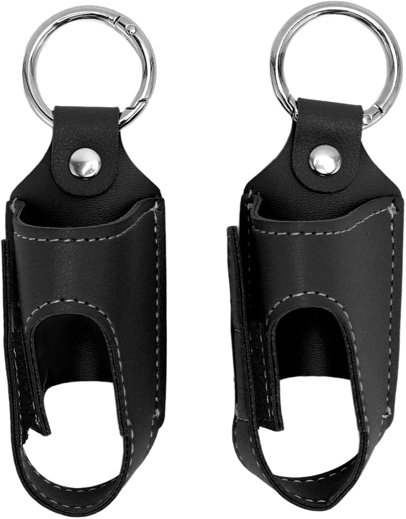 2pcs Asthma Inhaler Holder Portable en cuir PU Travel Handy Holder Secure Rangement pratique, étui de transport léger convient à la plupart des inhalateurs, support de transport de protection pour le voyage