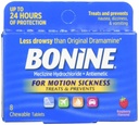 Bonine pour le mouvement Maladie Comprimés à croquer, Aromatisés aux framboises, 8 Chacun