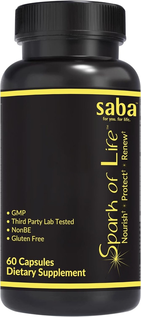 Saba Spark of Life - Supplément multivitamine et minéral complet -Nourir, protéger et renouveler - 60 capsules
