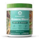 Détox et digest : Poudre de vert avec enzymes et probiotiques digestifs, vert propre, 30 portions (paquetage mai vary)