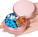 Metal Pill Box 3 Compartiment - Conteneur de pilule imperméable pour la poche ou la pourriture, Portable Travel Pill Organizer Heavy Duty Daily Pill Case pour les médicaments, la vitamine