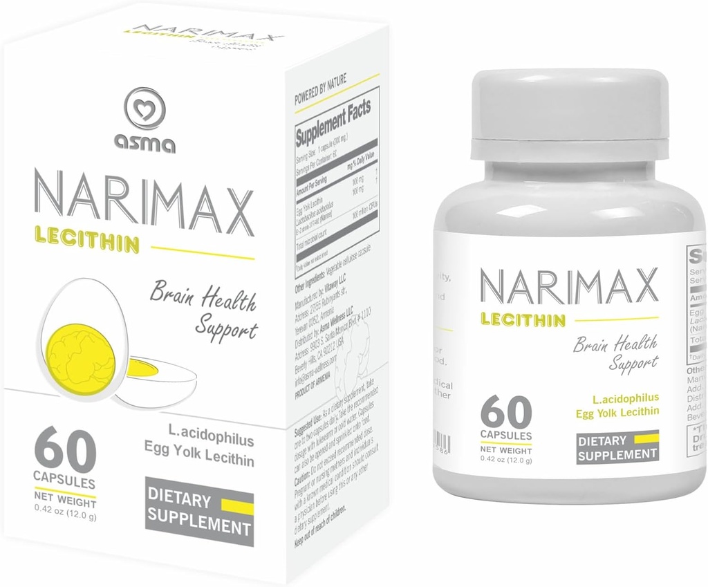 Asma Narimax Lecithin Nutritional Supplement, 60 Veg Capsules