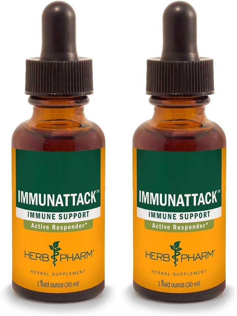 Herb Pharm Immunattack Liquid Herbal Formula for Immune System Support - 1 Ounce (FIMAT01) (Pack of 2)