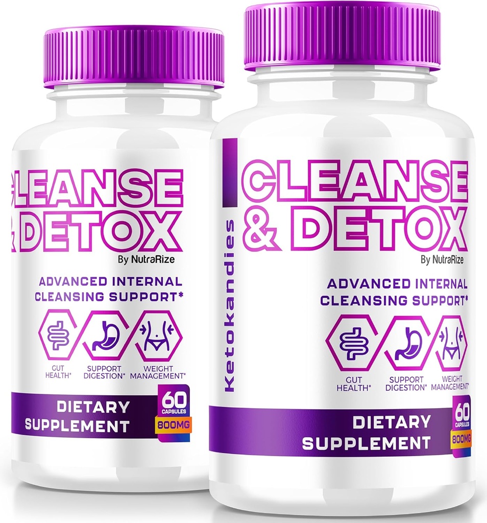 (2 Pack) Ketokandies Cleanse & Detox Capsules, le soutien de nettoyage interne avancé pour une perte de poids saine, la formule tout-naturelle pour nettoyer et detox, Keto Kandies Pastillas Reviews (120 Capsules)