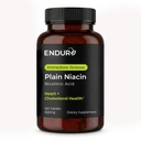 Endur Plain Niacine (acide nicotinique), Santé du coeur et supplément d'équilibre du cholestérol sain, formule de libération immédiate, sans gluten, 500mg (100 comprimés)
