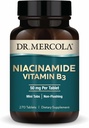 Dr Mercola Niacinamide Vitamine B3-50 mg par comprimé - Soutient la santé métabolique - Non-frappage - Mini-onglets - Non-OGM, sans gluten et sans soja - 270 portions (270 comprimés)