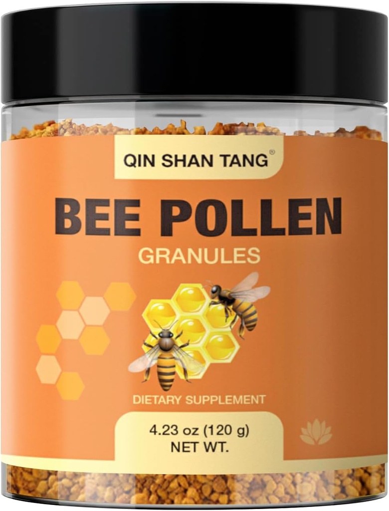 Granules de pollen d'abeille - supplément naturel super-alimentaire, riche en protéines, vitamines, minéraux, pour le soutien immunitaire, l'énergie et le bien-être digestif (120g)
