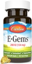Carlson E-Gems 200 UI (134 mg), vitamine E de source naturelle, bien-être optimal, 90 gels mous