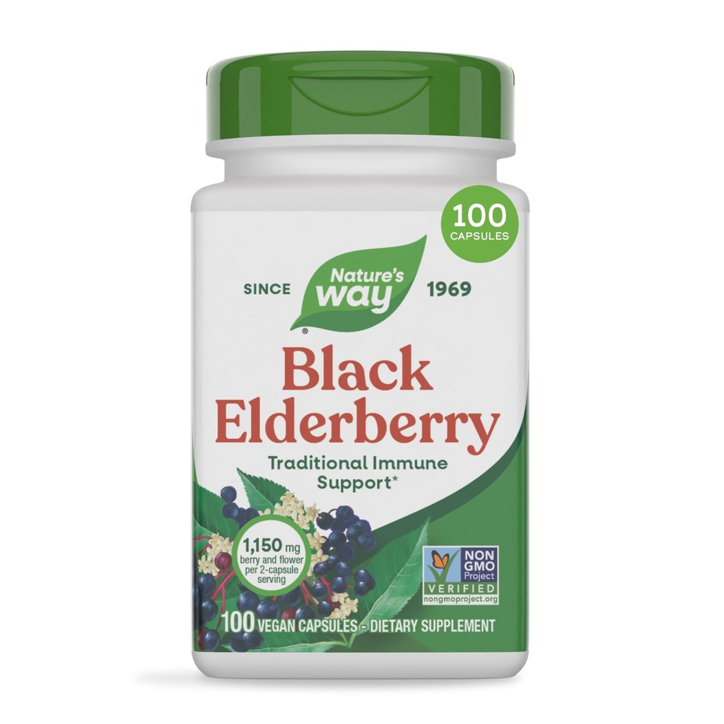 Nature's Way, Black Elderberry, 575 mg, 100 Vegetarian Capsules