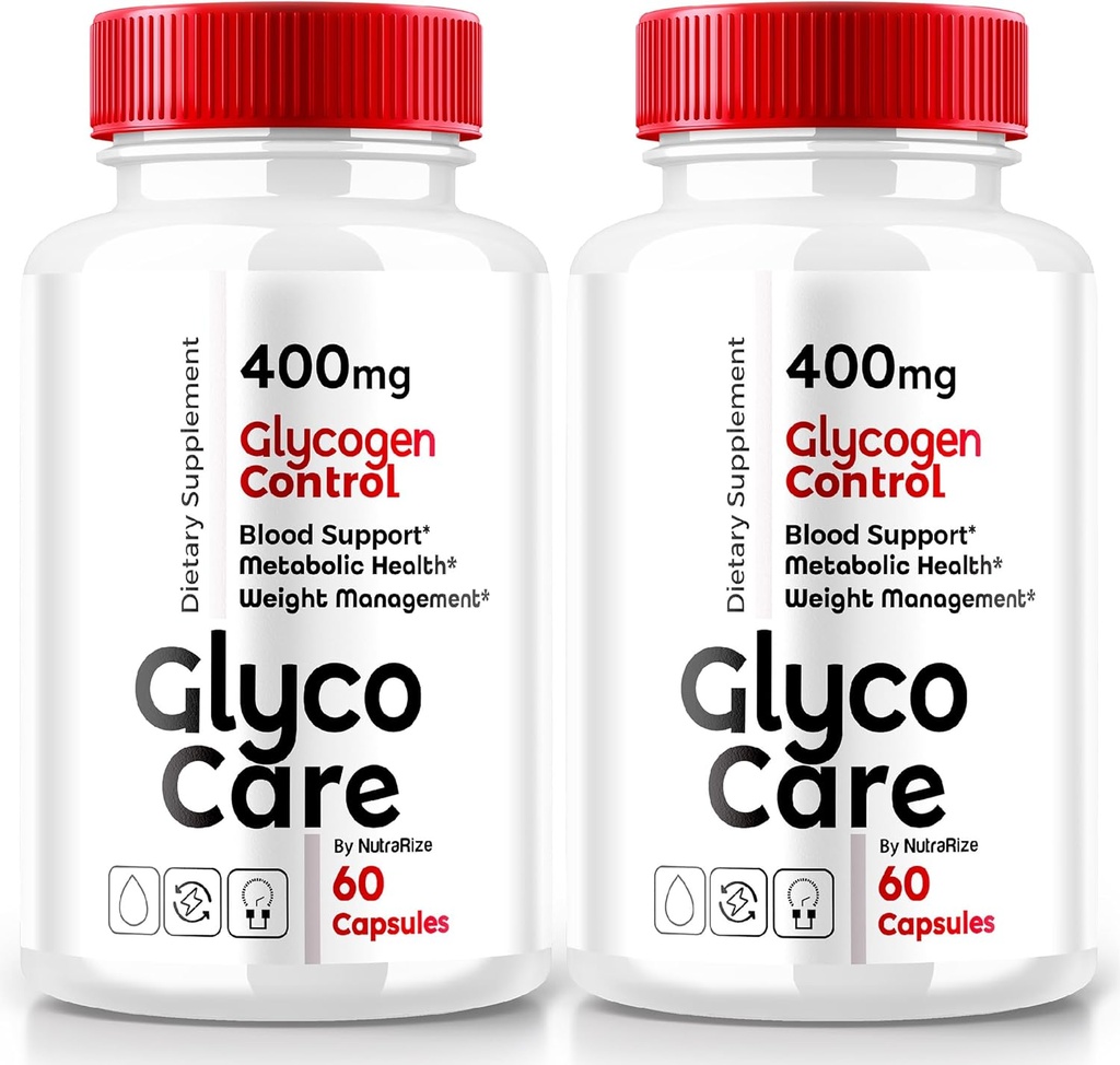 (2 Pack) Glyco Care Capsules, Glyco Care Advanced Blood Support Supplement, Glyco Care Health Support Pills, formule de force maximale pour le bien-être général, toutes les évaluations GlycoCare naturelles (120 capsules)