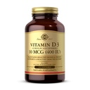 Solgar Vitamine D3 (Cholecalciferol) 10 mcg (400 UI) - 250 Softgels - Aide à maintenir des os et des dents sains - Soutien du système immunitaire - Non-OGM, sans gluten, sans lait - 250 portions