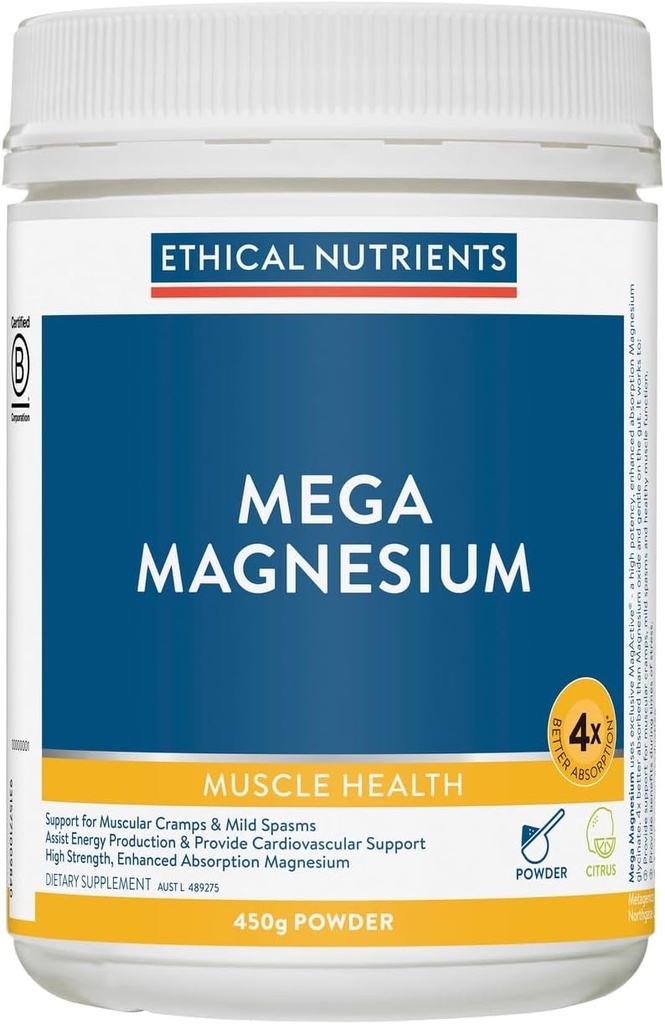 Éthique Nutriments Mega Magnésium Poudre Citrus 450g