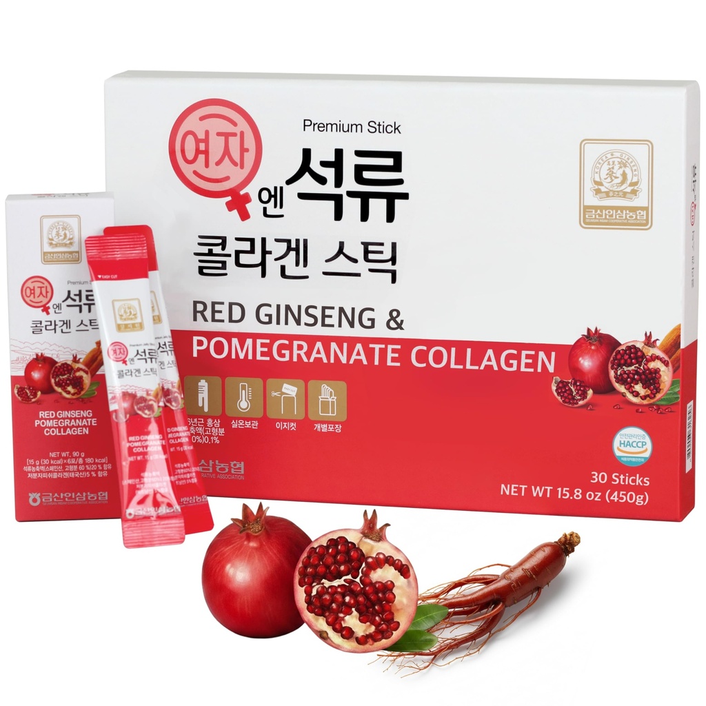 Coréen Beauté Baekje Geumsan Femmes grenade Collagen Jelly Stick 5.1oz / 30 Compte (5 Pack)